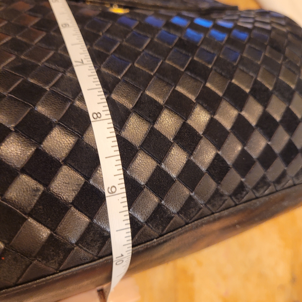 Bally Gold and Black Satchel with Woven Design - Picture 7 of 8